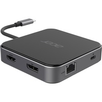Acer 7-in-1 Mini Dock, Dockingstation schwarz/silber, HDMI, DP, USB-A, USB-C, LAN