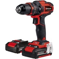 EINHELL Power X-Change Akku-Schlagbohrschrauber TE-CD 18/40 Li-i +64, 18Volt rot/schwarz, 2x Li-Ion-Akku 2,0Ah, 64-teiliges Zubehör