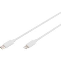 Digitus USB 2.0 Daten-/Ladekabel USB-C > Lightning, MFI zertifiziert weiß, 2 Meter, PD 2.0, Laden mit bis zu 60 Watt