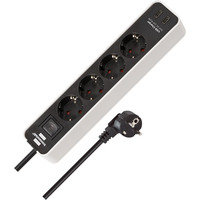 Brennenstuhl Ecolor Steckdosenleiste 4-fach, 2x USB-C weiß/schwarz, 1,5 Meter Kabel, USB-C, mit Sicherheitsschalter