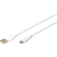 Digitus USB 2.0 Silikon-Anschlusskabel USB-A > USB-C weiß, 1 Meter, PD, Laden mit bis zu 60 Watt