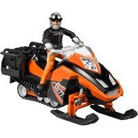 bruder Snowmobil mit Fahrer und Ausstattung, Modellfahrzeug orange/schwarz