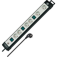Brennenstuhl Premium-Line Steckdosenleiste 6-fach, 3x 2fach schaltbar schwarz/hellgrau, 3 Meter Kabel, mit 3 Sicherheitsschaltern