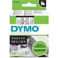 Dymo D1 ORIGINAL Schriftband, schwarz auf transparent, 9mm x 7m S0720670