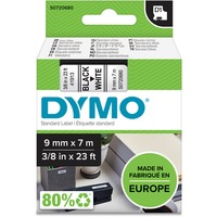Dymo D1 ORIGINAL Schriftband, schwarz auf weiß, 9mm x 7m S0720680