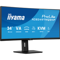 iiyama ProLite XCB3497WQSNP-B1, LED-Monitor 86.4 cm (34 Zoll), schwarz (matt), WQHD, VA, Curved, Adaptive-Sync, USB-C, USB-Hub, 120Hz Panel