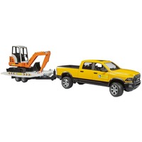 bruder RAM Rental Service mit Minibagger, Modellfahrzeug