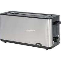 Braun Langschlitz-Toaster PurShine HT 1610 BK edelstahl/schwarz, 1.030 Watt, für 2 Scheiben Toast