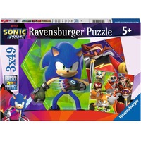 Ravensburger Kinderpuzzle Die Abenteuer von Sonic 3x 49 Teile