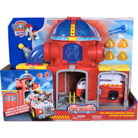 Spin Master Paw Patrol Fire Rescue - Feuerwehr-Station Spielset , Spielgebäude mit Geschoss-Abwurf, Licht- und Soundeffekten,