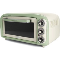 Ariete Mini-Backofen Vintage Green weiß/hellgrün, 1.380 Watt, 18 Liter