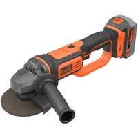 BLACK+DECKER Akku-Winkelschleifer BCG720M1, 18Volt schwarz/orange, Li-Ionen Akku 4Ah