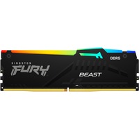 Kingston FURY DIMM 32 GB DDR5-5600 , Arbeitsspeicher schwarz, KF556C40BBA-32, FURY Beast RGB, INTEL XMP