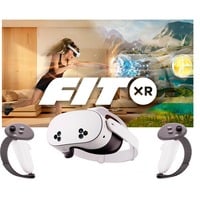 Meta Quest 3S 128 GB + Activity-Schlaufen + 3 Monate FitXR Bundle, VR-Brille weiß/schwarz, All-in-One-Gamingsystem, inkl. Batman: Arkham Shadow