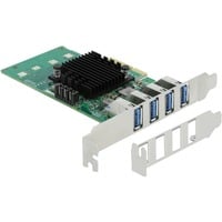 DeLOCK PCIe x4>4x ext. USB 3.0 Quad C.LP 