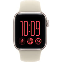 Apple Watch SE 3, Smartwatch silber, 40 mm, Sportarmband Sand S/M