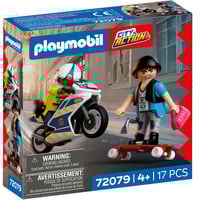 PLAYMOBIL 72079 City Action Verfolgungsjagd mit Motorrad, Konstruktionsspielzeug 