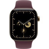 Apple Watch Series 12, Smartwatch Titan Gold, 42 mm, Sportarmband Burgunder M/L, Cellular