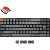 Keychron K3 Max, Gaming-Tastatur grau/orange, DE-Layout, Gateron Low Profile 2.0 Mechanical Red, Hot-Swap, Aluminiumrahmen, RGB