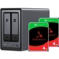 Ugreen DXP2800 + 2x 4 TB Seagate IronWolf HDD Bundle, NAS 