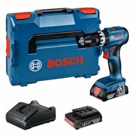 Bosch Professional Akku-Schlagbohrschrauber GSB 18V-45 Professional, 18Volt blau/schwarz, 2x Li-Ionen Akku 2,0Ah, in L-BOXX