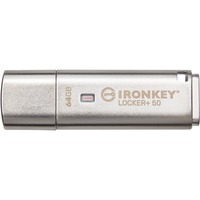 Kingston IronKey Locker+ 50 64 GB, USB-Stick aluminium, USB-A 3.2 Gen 1