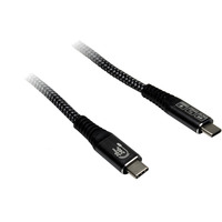 Inter-Tech USB 3.2 Gen2x2 Kabel, USB-C Stecker > USB-C Stecker schwarz, 3 Meter, PD 3.1, Laden mit bis zu 240 Watt, gesleevt