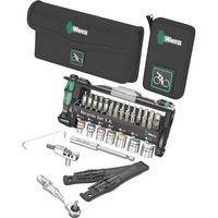 Wera Bicycle Set 3 A, 40‑teilig, Werkzeug-Set schwarz/grün, inkl. Umschalt-Bitknarre, 1/4"