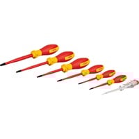 Bosch VDE Schraubendreher-Set TX Professional, 7-teilig rot/gelb, 6 VDE-Schraubendreher, Phasenprüfer SL3
