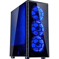 Inter-Tech CXC2, Tower-Gehäuse schwarz, Front aus Tempered Glass, Seitenteil aus Acryl