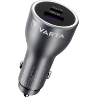 VARTA Ladegerät Car Charger KFZ, USB-A + USB-C, 45 Watt schwarz, Autoladegerät, PD und QuickCharge