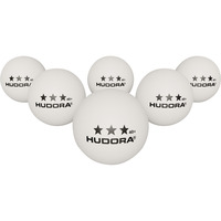 HUDORA Tischtennisbälle 3-Stern, 6 Stück, Ball weiß