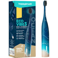 happybrush StarterKit Schall Eco VIBE 3 Ocean, Elektrische Zahnbürste blau/beige