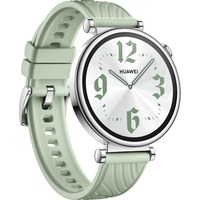 Huawei Watch GT4 41mm (Aurora-B19FG), Smartwatch silber/grün, Fluorelastomer-Armband in grün