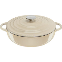 Tefal Servierpfanne LOV Gusseisen Ø 28cm beige, mit Deckel, 3,8 Liter