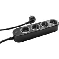 Shelly Steckdosenleiste Power Strip 4 Gen4 schwarz, 1,5 Meter Kabel, mit Energiemessung