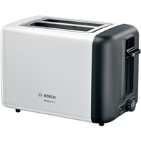 Bosch Kompakt-Toaster DesignLine TAT3P421DE weiß/schwarz, 970 Watt, für 2 Scheiben Toast