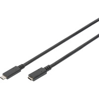 Digitus USB 2.0 Verlängerungskabel, USB-C Stecker > USB-C Buchse schwarz, 2 Meter, PD 60 Watt