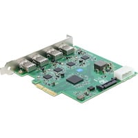 DeLOCK PCI-E x4 Karte zu 4 x USB-A 5 Gbps Dual Channel, Schnittstellenkarte 