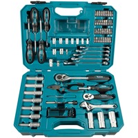 Makita Werkzeug-Set E-08458, 1/2", 1/4" und 3/8" blau, 87-teilig, mit 2 Umschaltknarren