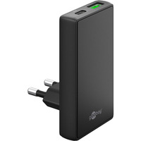 goobay USB-C/A PD GaN 90° Dual-Schnelladegerät schwarz, 65 Watt