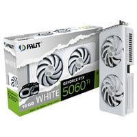 Palit GeForce RTX 5060 Ti OC WHITE 16GB, Grafikkarte weiß, DLSS 4, 3x DisplayPort, 1x HDMI 2.1