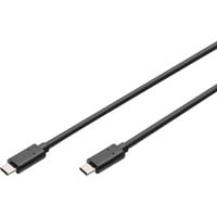 Digitus USB 2.0 Anschlusskabel USB-C > USB-C schwarz, 1 Meter, PD, Laden mit bis zu 15 Watt