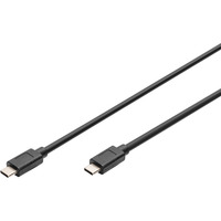 Digitus USB 3.2 Gen 2 Anschlusskabel USB-C > USB-C schwarz, 1 Meter, PD, Laden mit bis zu 100 Watt