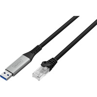 Digitus USB-A 3.2 Gen1 > RJ-45 Ethernet Kabel, 1Gbit/s, Adapter schwarz, 5 Meter, 10/100/1.000Mbit/s