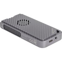 DeLOCK Laufwerksgehäuse M.2 NVMe USB 40 Gbps Gaming Style grau, werkzeugfrei, mit LED und Lüfter