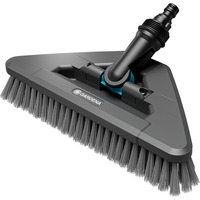 GARDENA Cleansystem Stielbürste soft flex, Waschbürste grau, 360° Drehgelenk