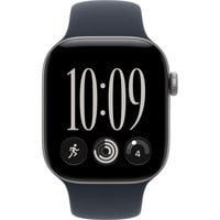 Apple Watch Series 12, Smartwatch grau, Aluminium, 42 mm, Sportarmband Navyblau S/M, Cellular
