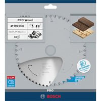 Bosch Professional PRO Wood cordless Kreissägeblatt, Ø 190mm, 60Z Bohrung 30mm, für Akku-Handkreissägen