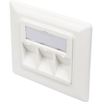Digitus Leerdose für Keystone Module, 2x RJ-45, Anschlussdose weiß, 45° Auslass